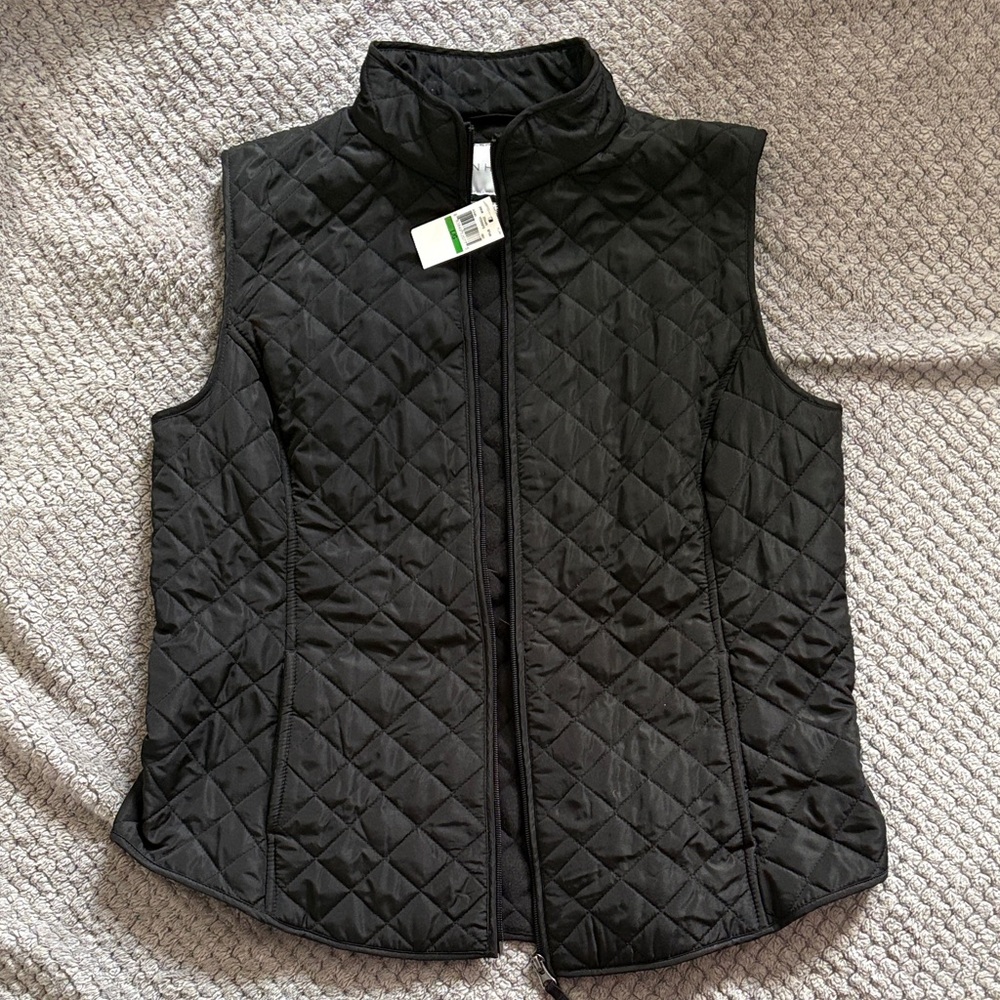 Van Heusen Black Quilted Vest - Sleeveless